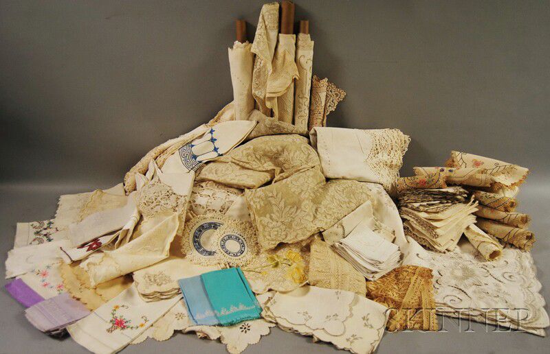 Sold at auction Group of Mostly Antique Table Linens Auction Number